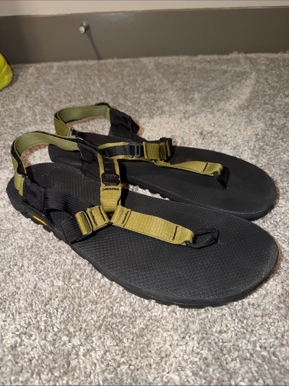 Men's Bedrock Olive Green and Black Performance Strap Sandals